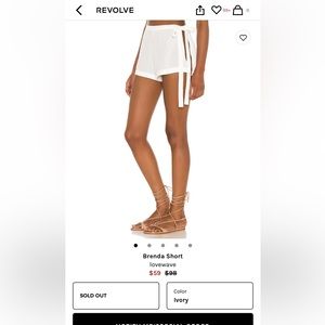 LOVEWAVE revolve coverup shorts! Size M but can fit a Small!